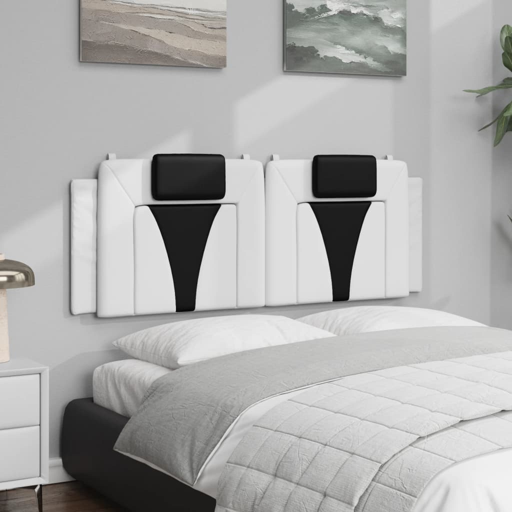 fehér és fekete műbőr fejtámla párna Viana 140 cm