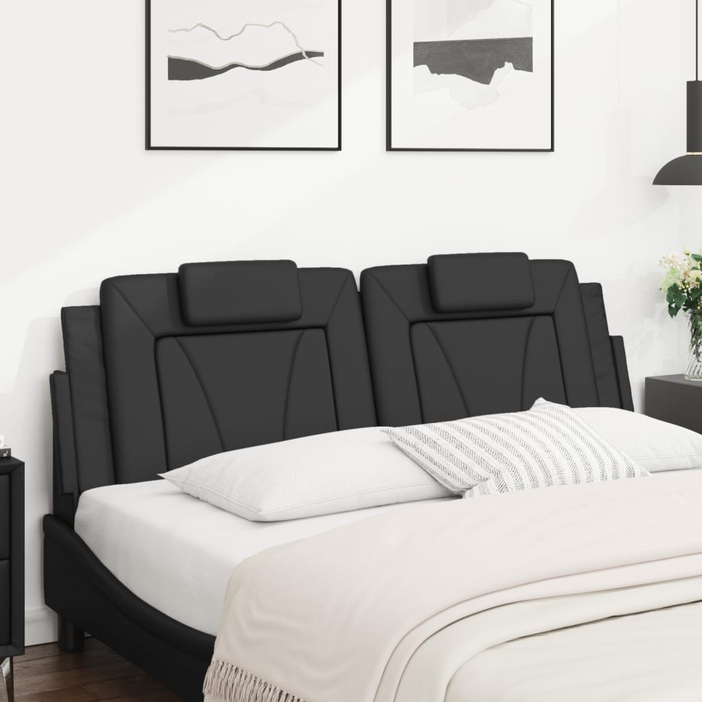 fekete műbőr fejtámla párna Viana 160 cm