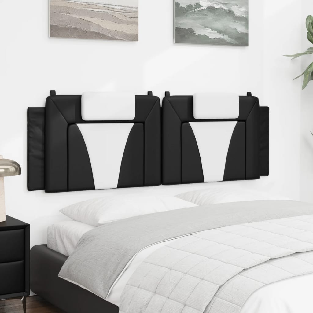 fekete és fehér műbőr fejtámla párna Viana 160 cm