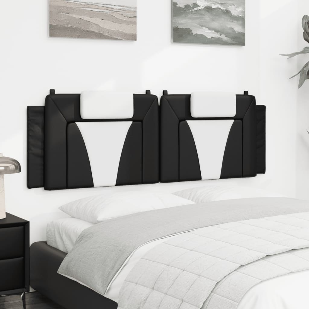 fekete és fehér műbőr fejtámla párna Viana 160 cm