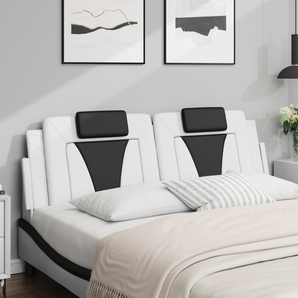 fehér és fekete műbőr fejtámla párna Viana 160 cm