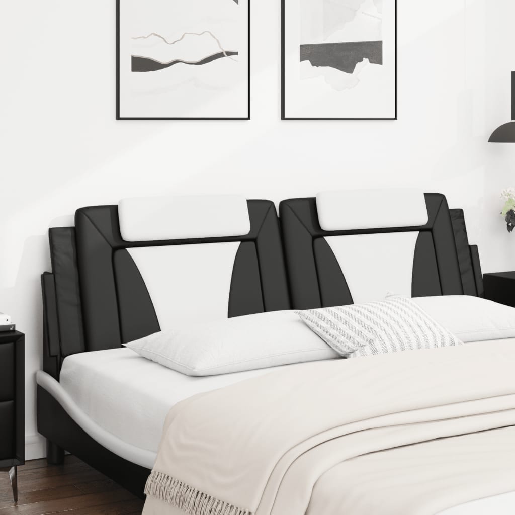 fekete és fehér műbőr fejtámla párna Viana 180 cm