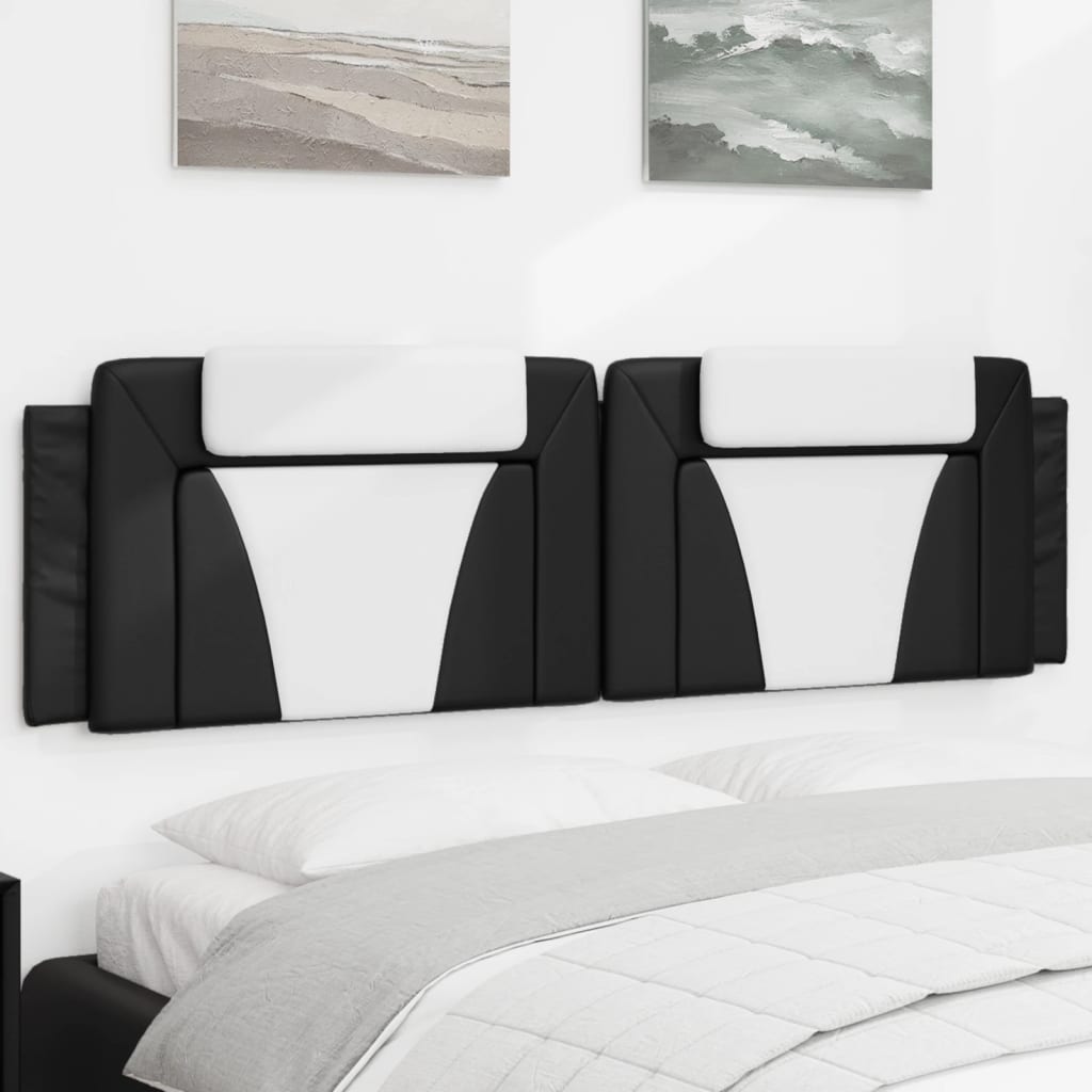 fekete és fehér műbőr fejtámla párna Viana 180 cm