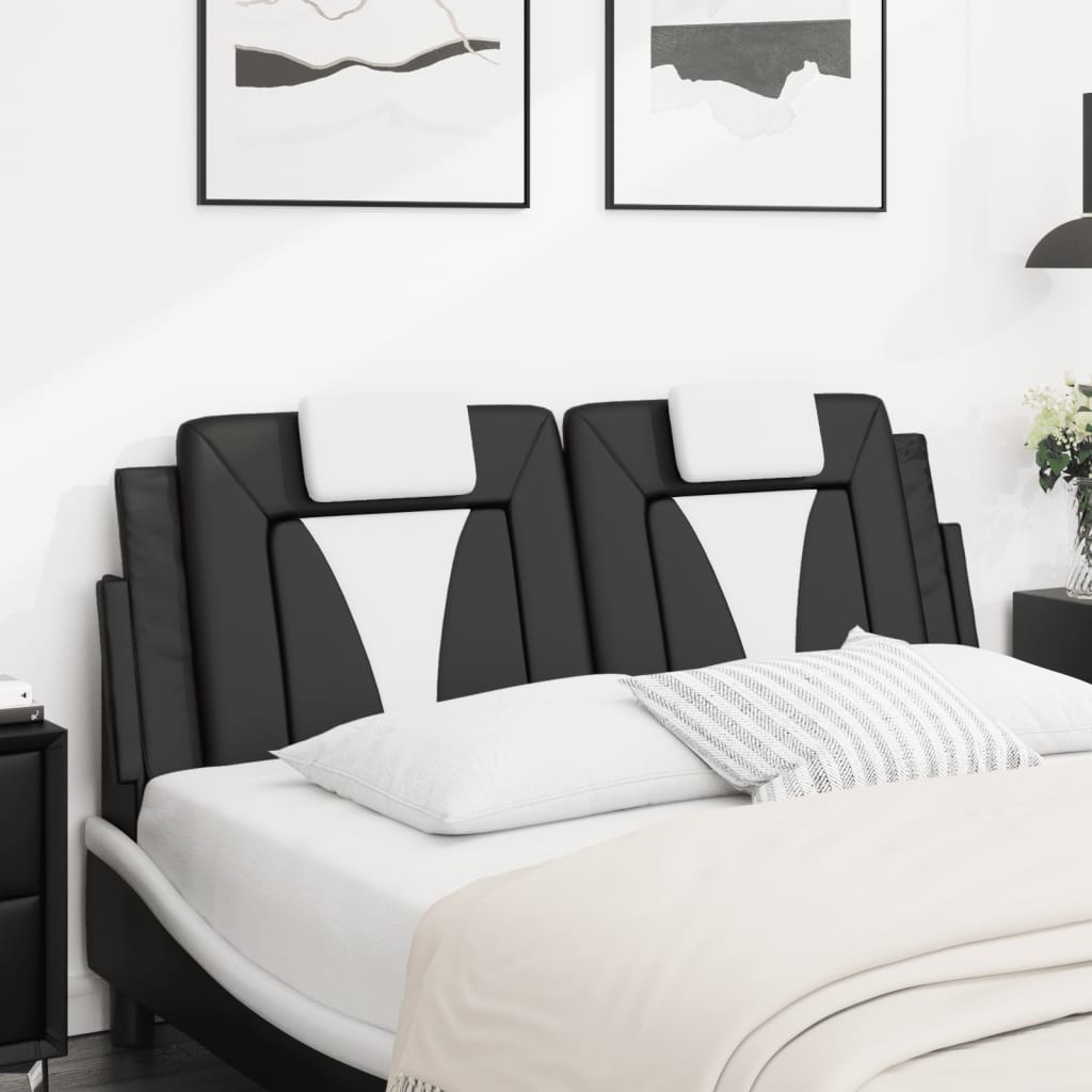 fekete és fehér műbőr fejtámla párna Viana 152 cm