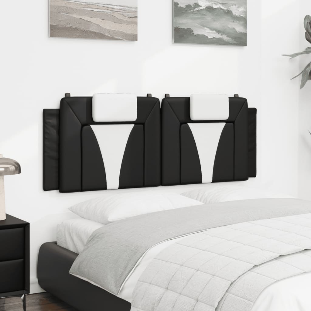 fekete és fehér műbőr fejtámla párna Viana 152 cm