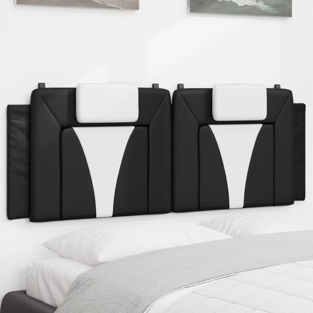fekete és fehér műbőr fejtámla párna Viana 152 cm