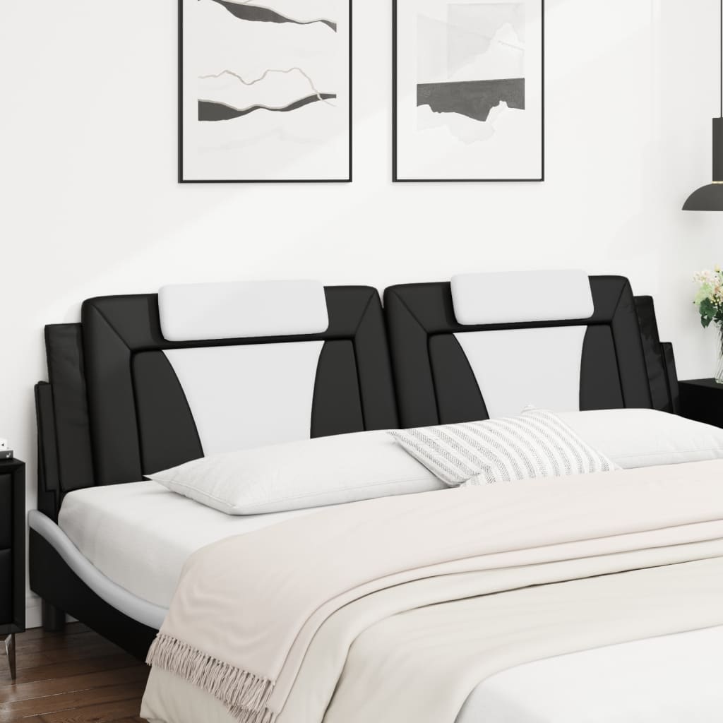 fekete és fehér műbőr fejtámla párna Viana 193 cm