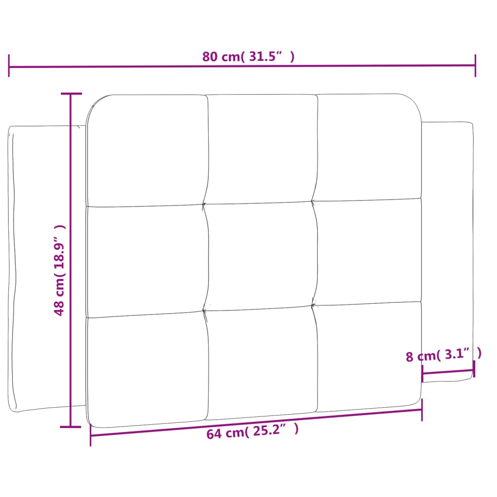cappuccino színű műbőr fejtámla párna Zadar 80 cm