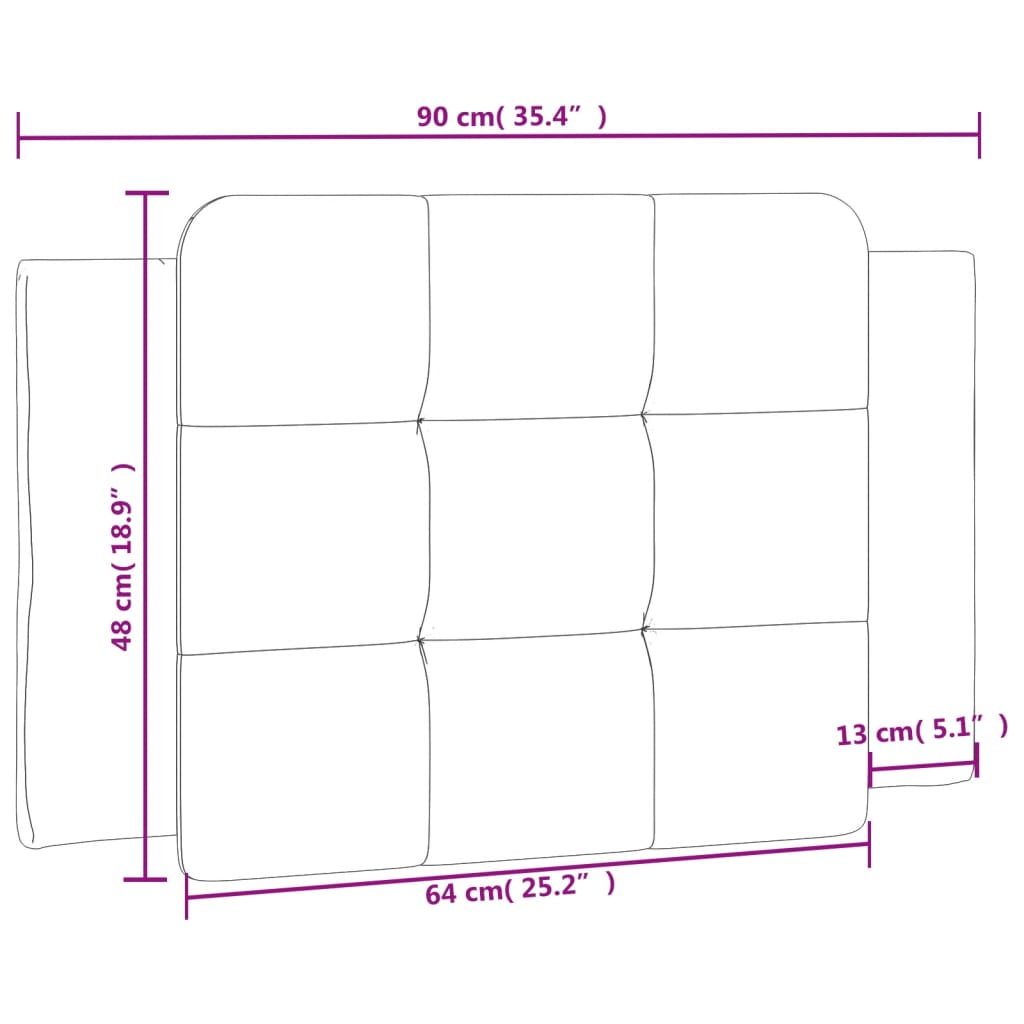 fekete műbőr fejtámla párna Zadar 90 cm