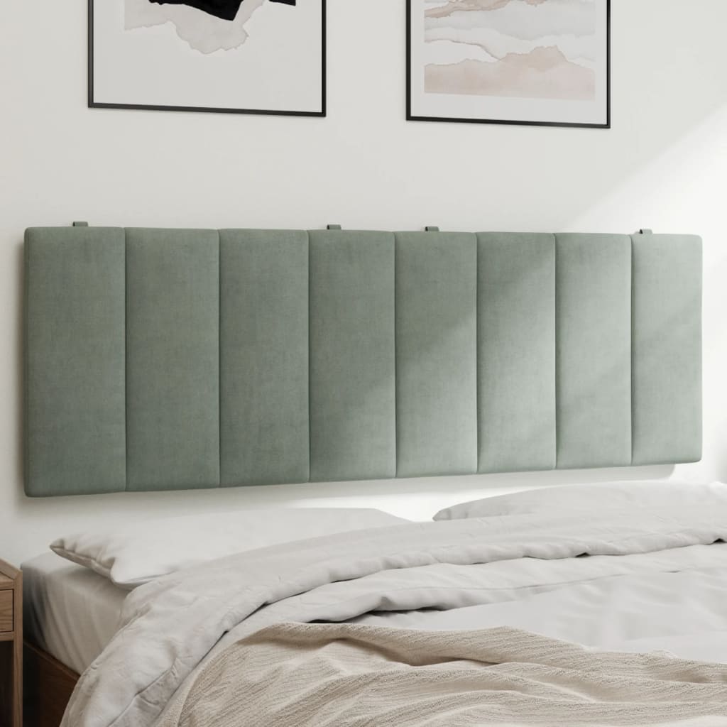 világosszürke bársony fejtámla párna Hanko 137 cm