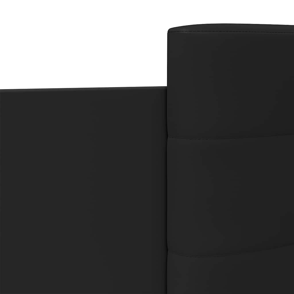 fekete szerelt fa ágykeret fejtámlával 90 x 200 cm