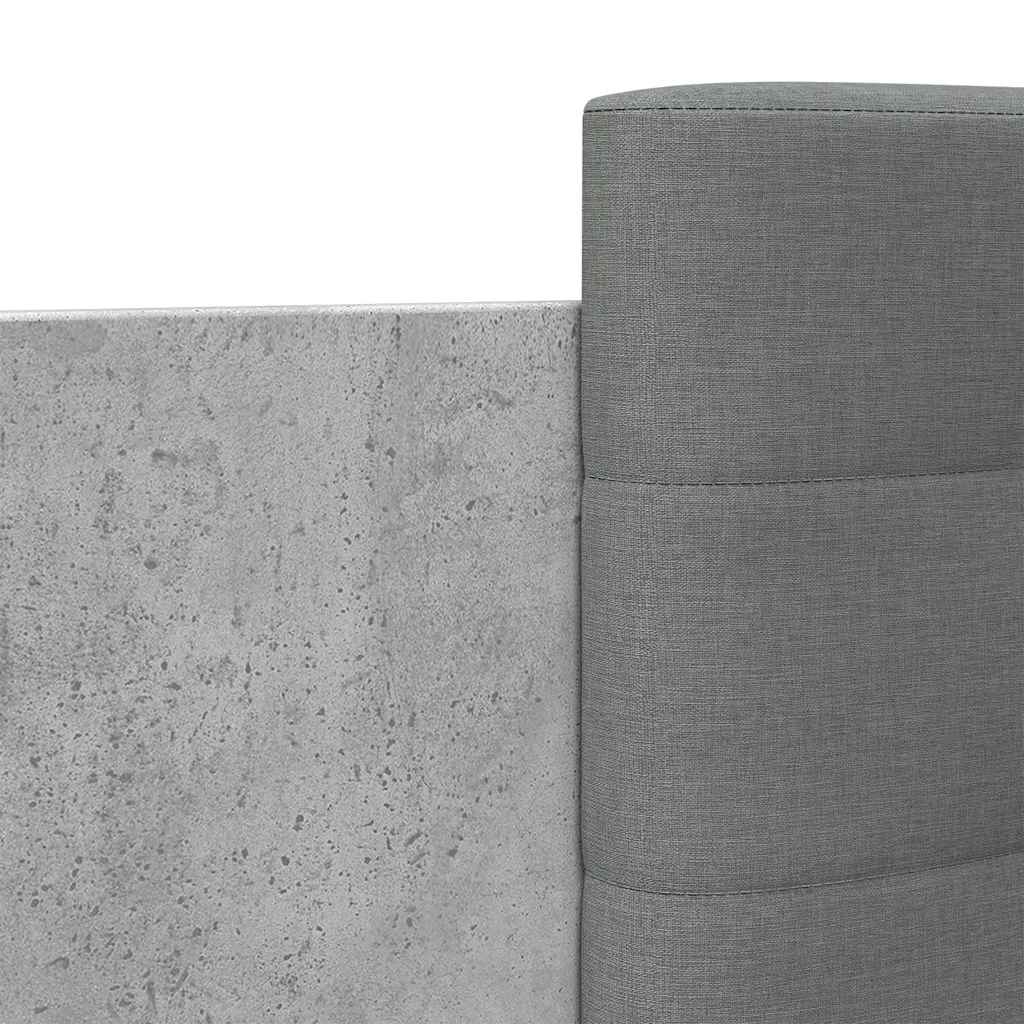 betonszürke szerelt fa ágykeret fejtámlával 90 x 200 cm