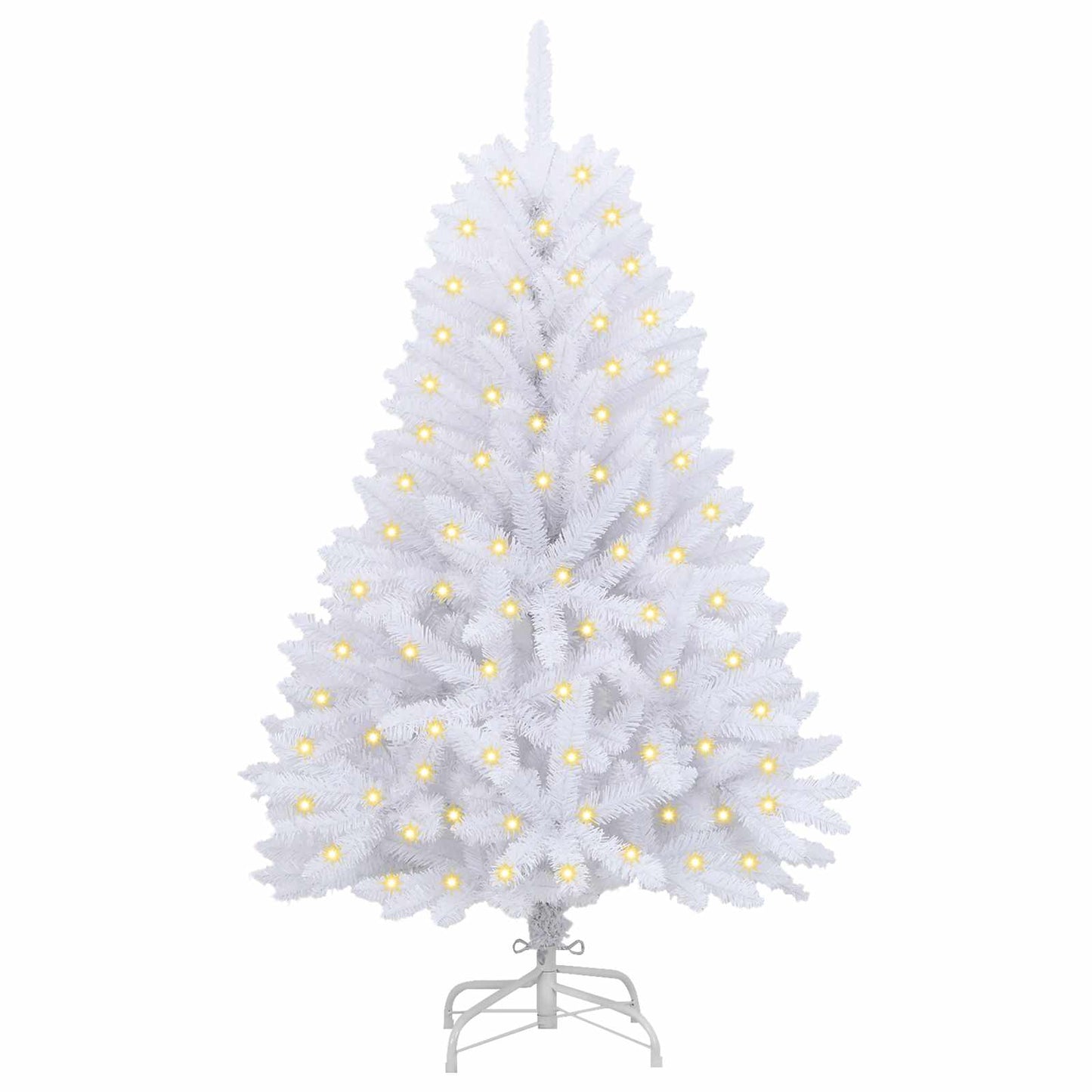 Mű karácsonyfa 150 LED-del Fehér 120 cm PVC és fém
