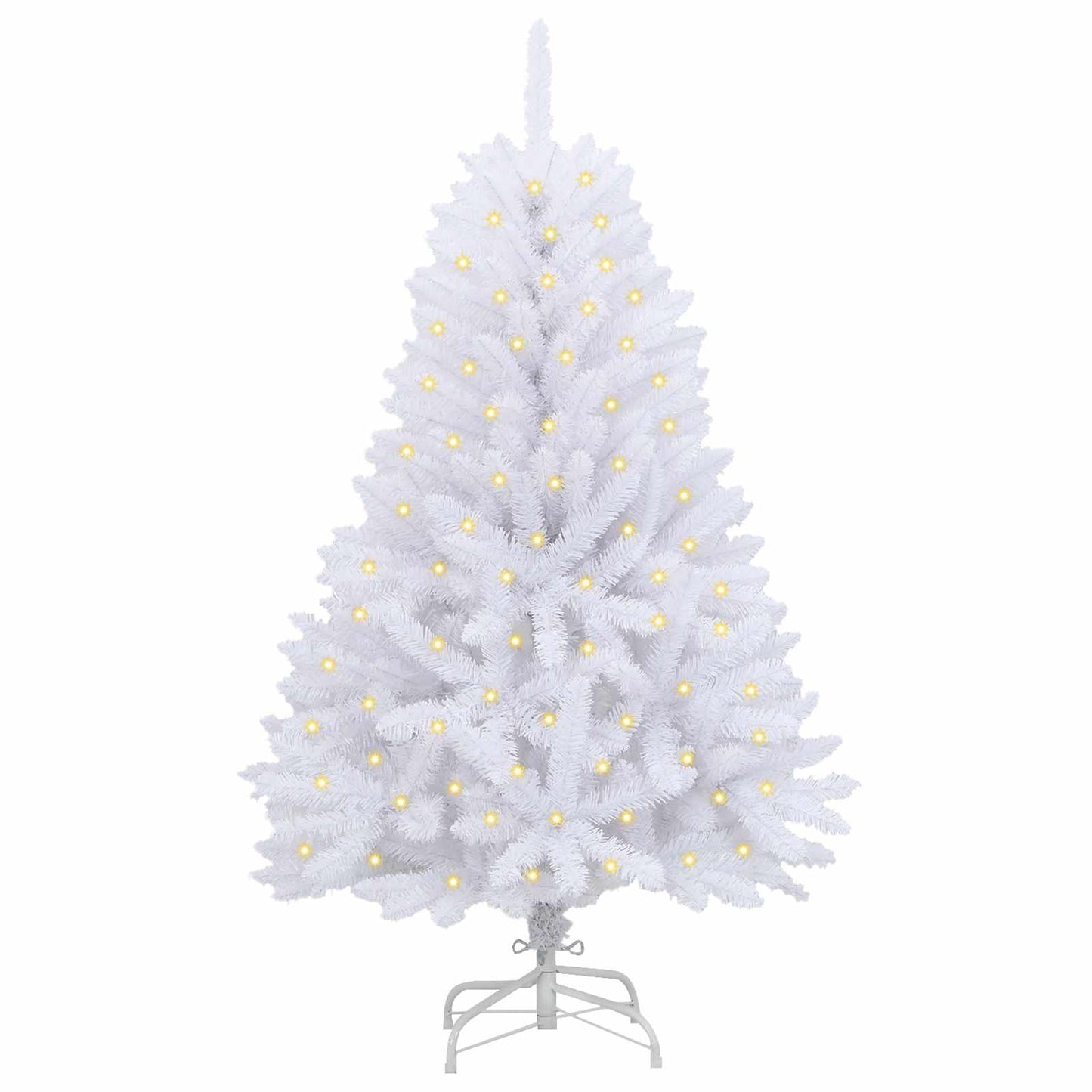 Mű karácsonyfa 150 LED-del Fehér 150 cm PVC és fém
