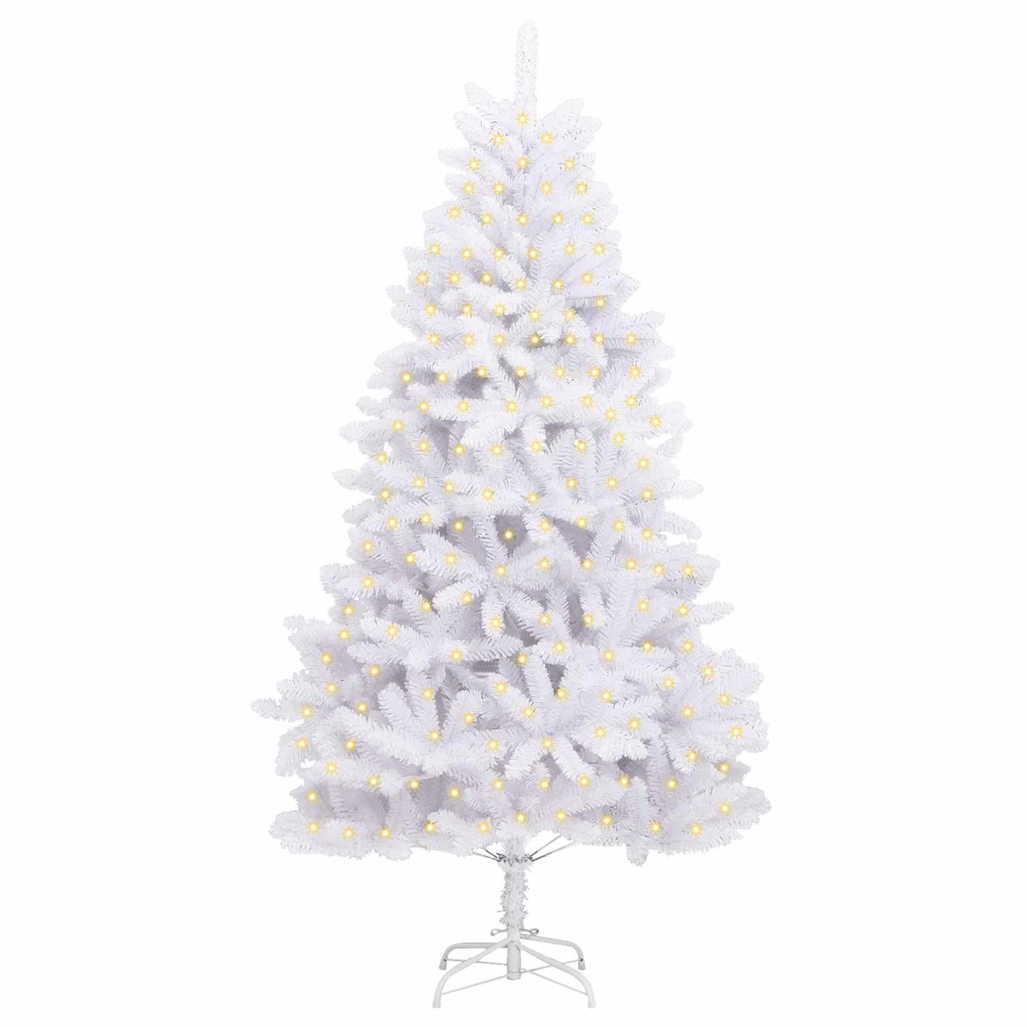 Mű karácsonyfa 300 LED-del Fehér 180 cm PVC és fém