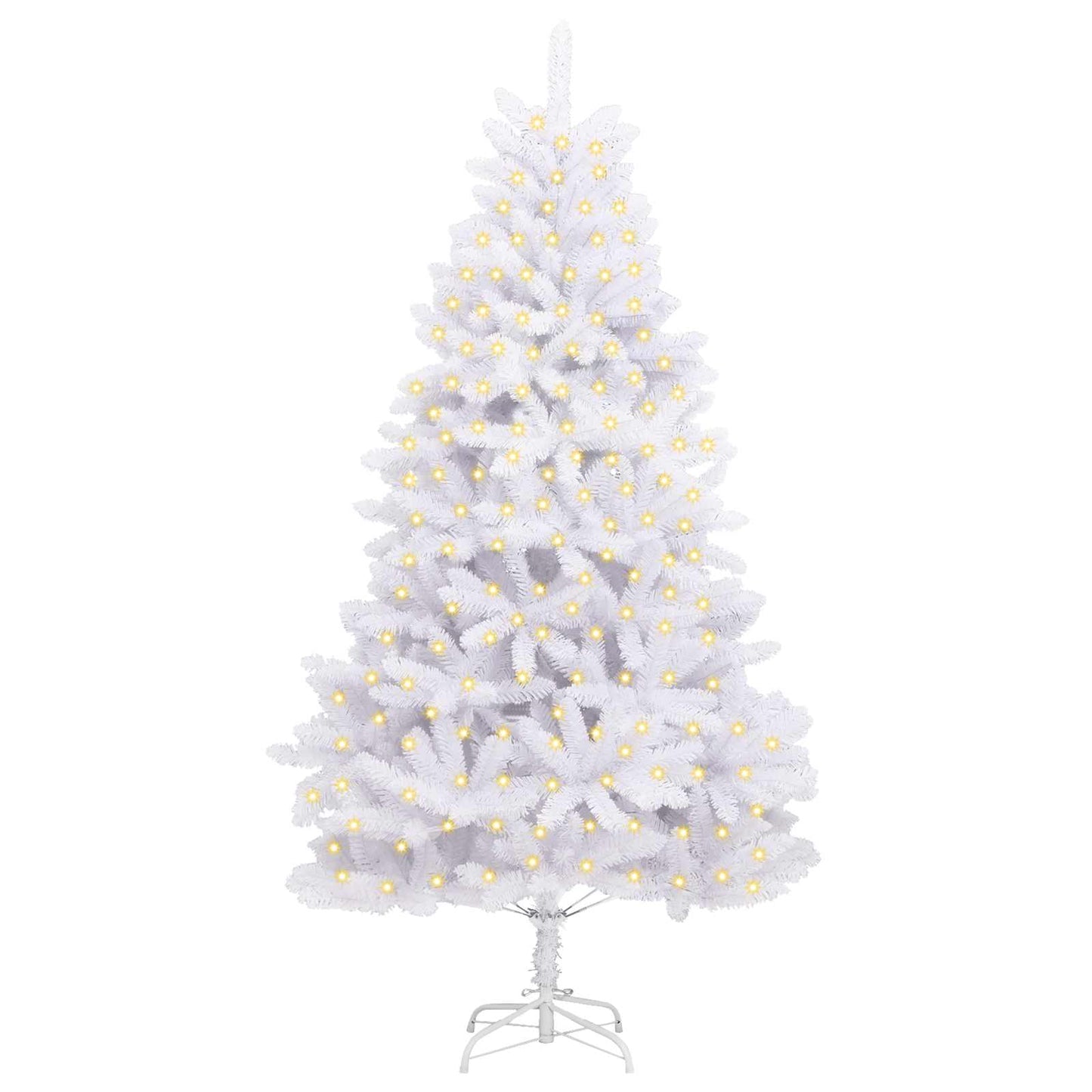 Mű karácsonyfa 300 LED-del Fehér 210 cm PVC és fém