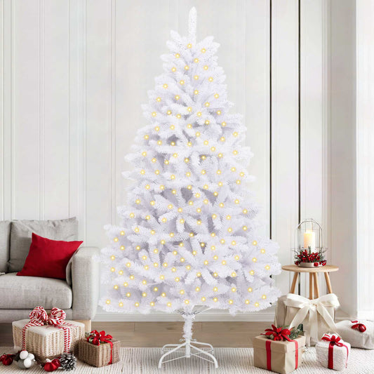 Mű karácsonyfa 300 LED-del Fehér 240 cm PVC és fém