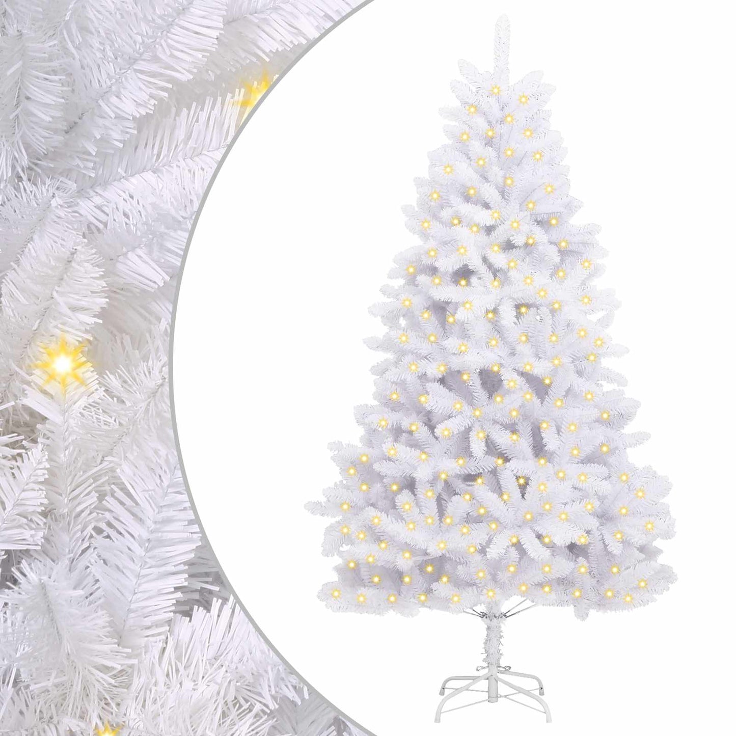 Mű karácsonyfa 300 LED-del Fehér 240 cm PVC és fém
