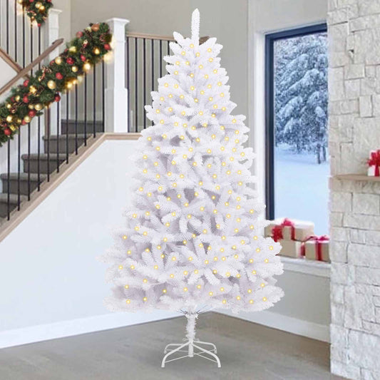 Mű karácsonyfa 300 LED-del Fehér 270 cm PVC és fém