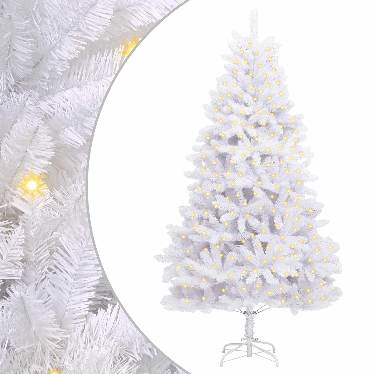 Mű karácsonyfa 300 LED-del Fehér 270 cm PVC és fém