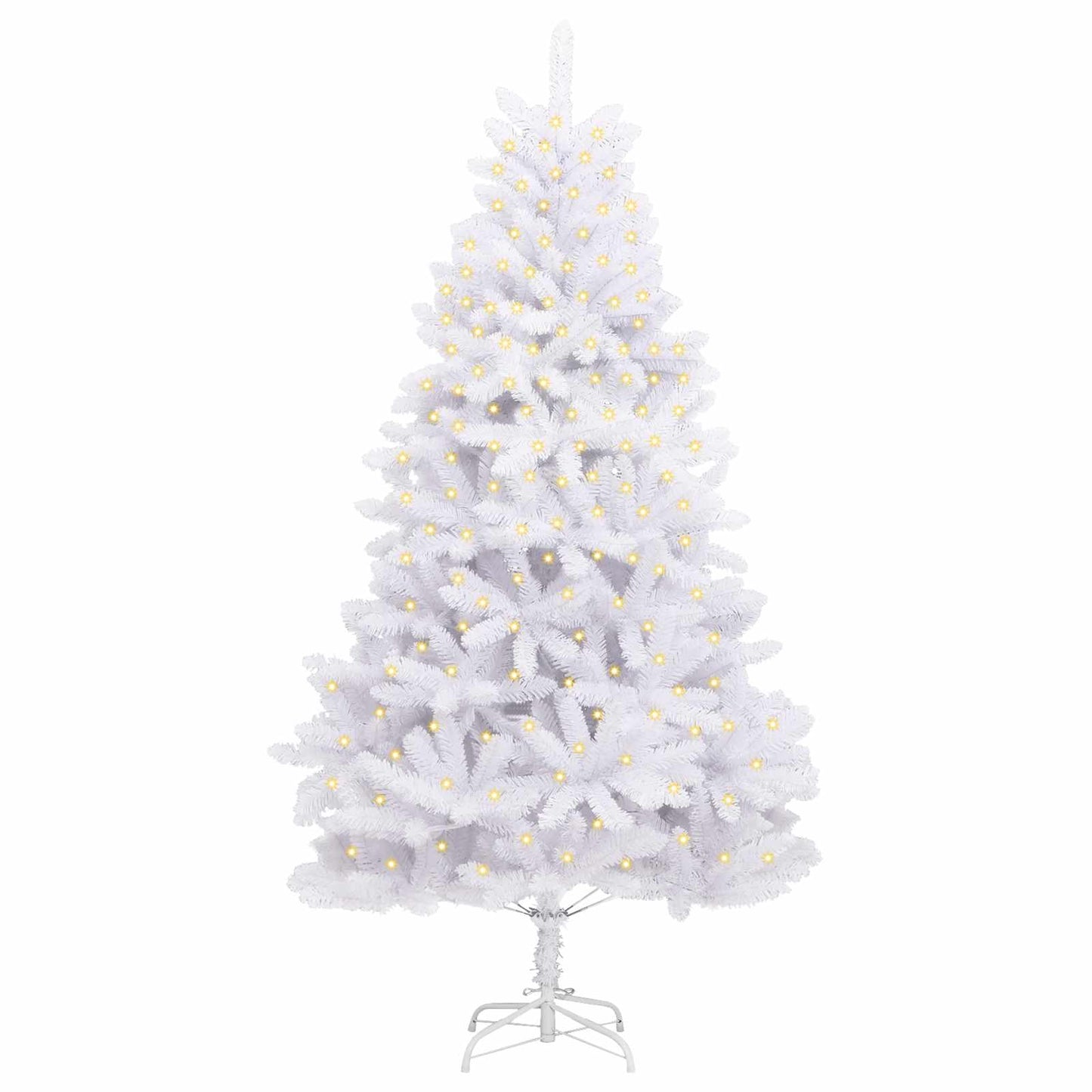 Mű karácsonyfa 300 LED-del Fehér 300 cm PVC és fém