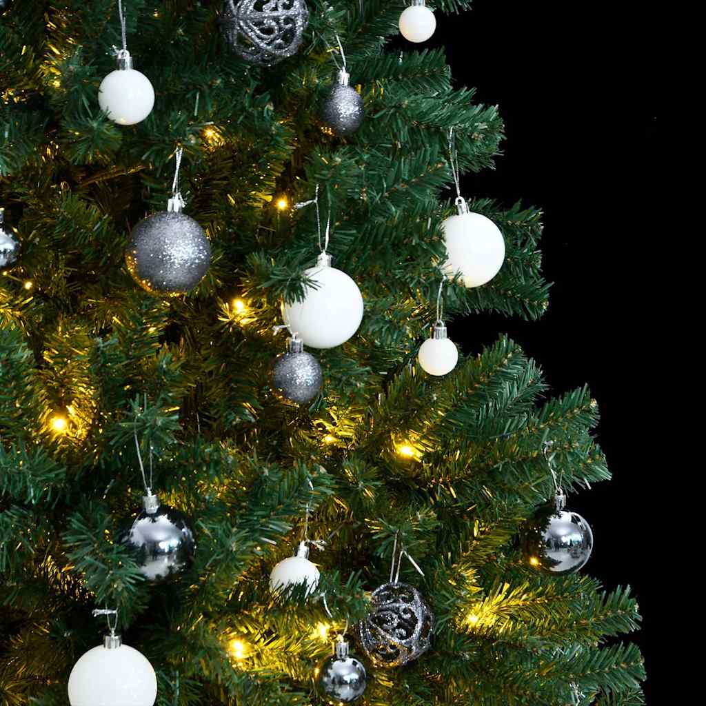 csuklópántos műkarácsonyfa 300 LED-del és gömbökkel 180 cm
