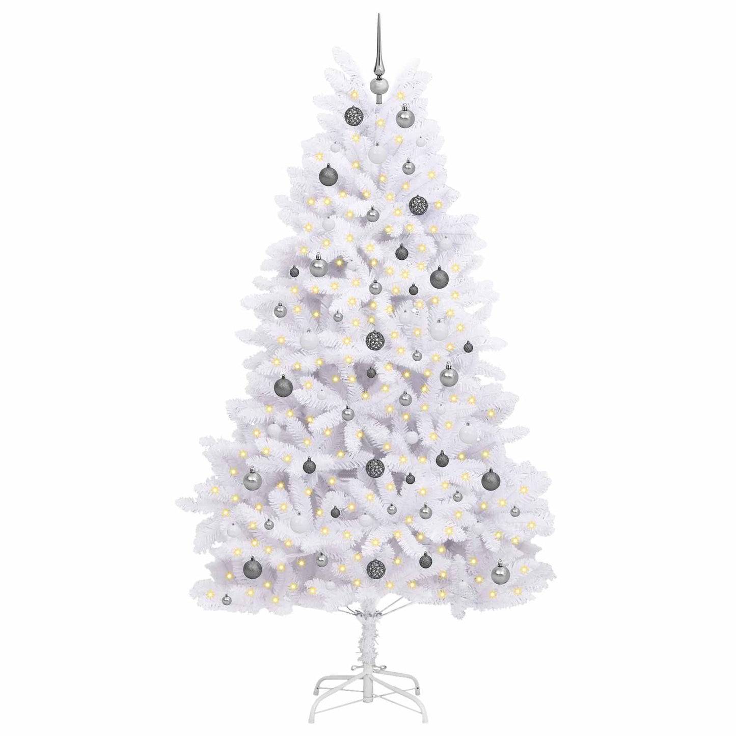 Mű karácsonyfa Fehér 120 x 120 x 240 cm PVC és fém