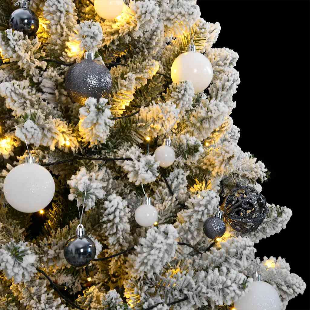 csuklópántos műkarácsonyfa 300 LED-del és gömbökkel 180 cm