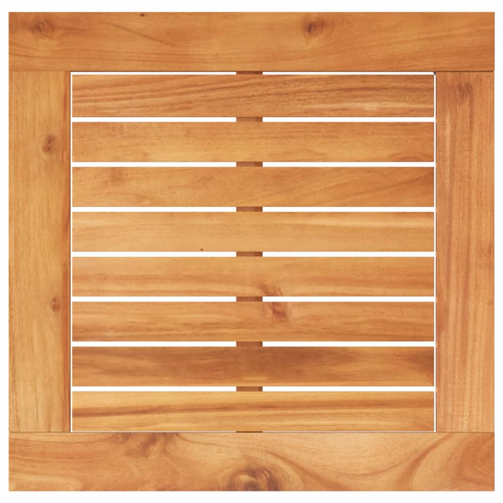 fekete polyrattan és akácfa kerti asztal 38 x 38 x 42 cm
