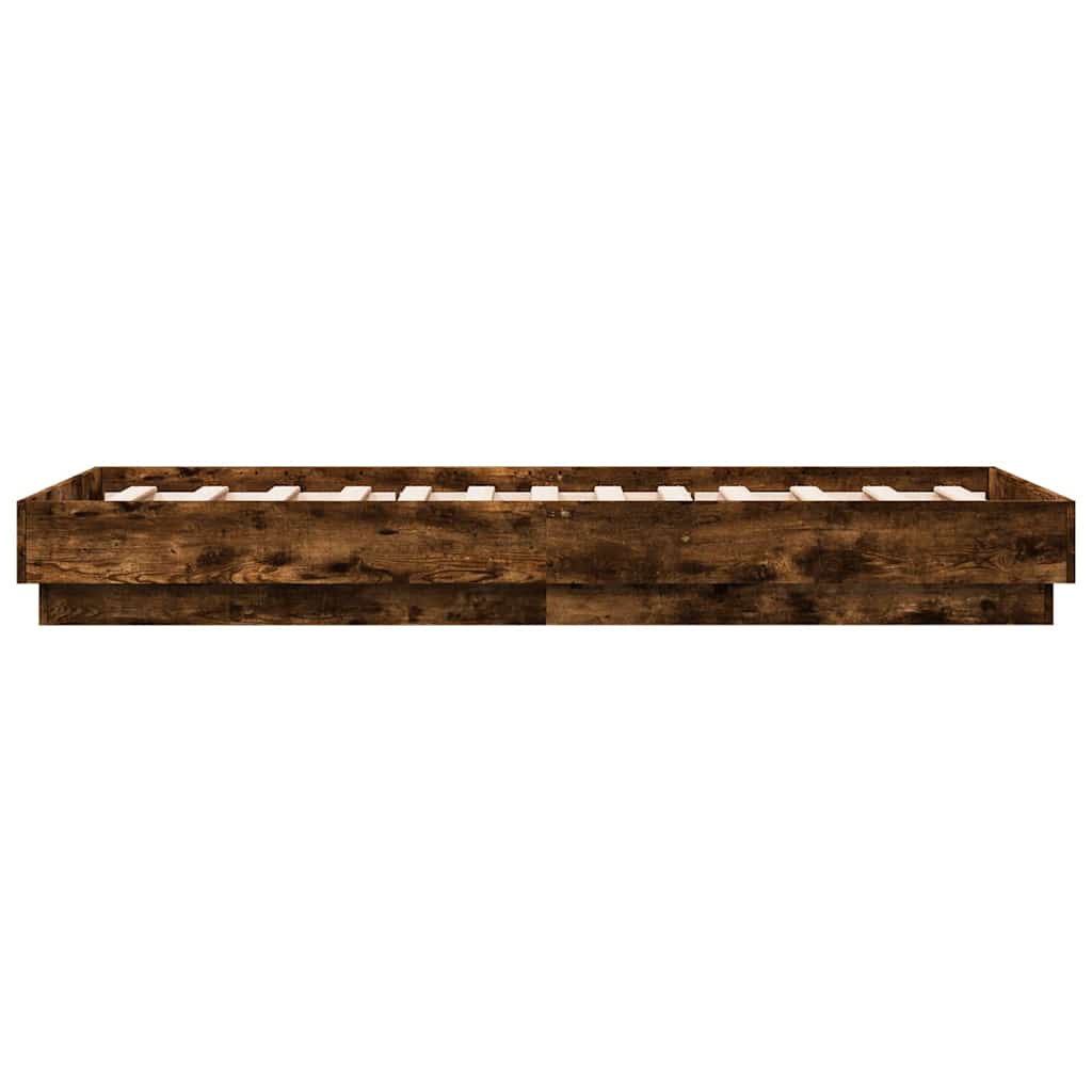 füstös tölgy színű ágykeret LED-világítással 75x190 cm