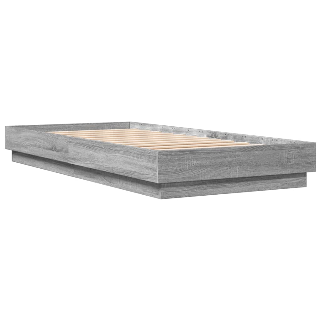 sonoma tölgyszínű szerelt fa ágykeret 100 x 200 cm