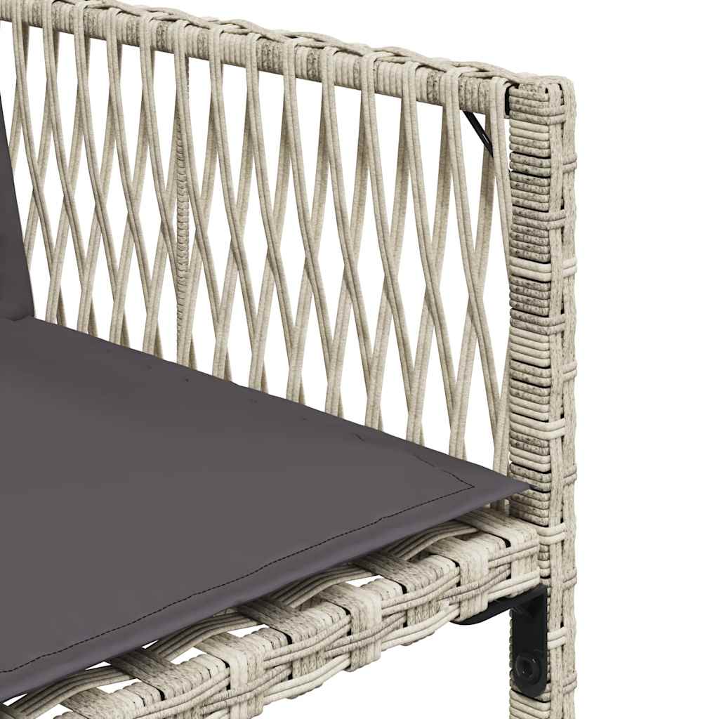 9részes világosszürke polyrattan kerti étkezőgarnitúra párnával