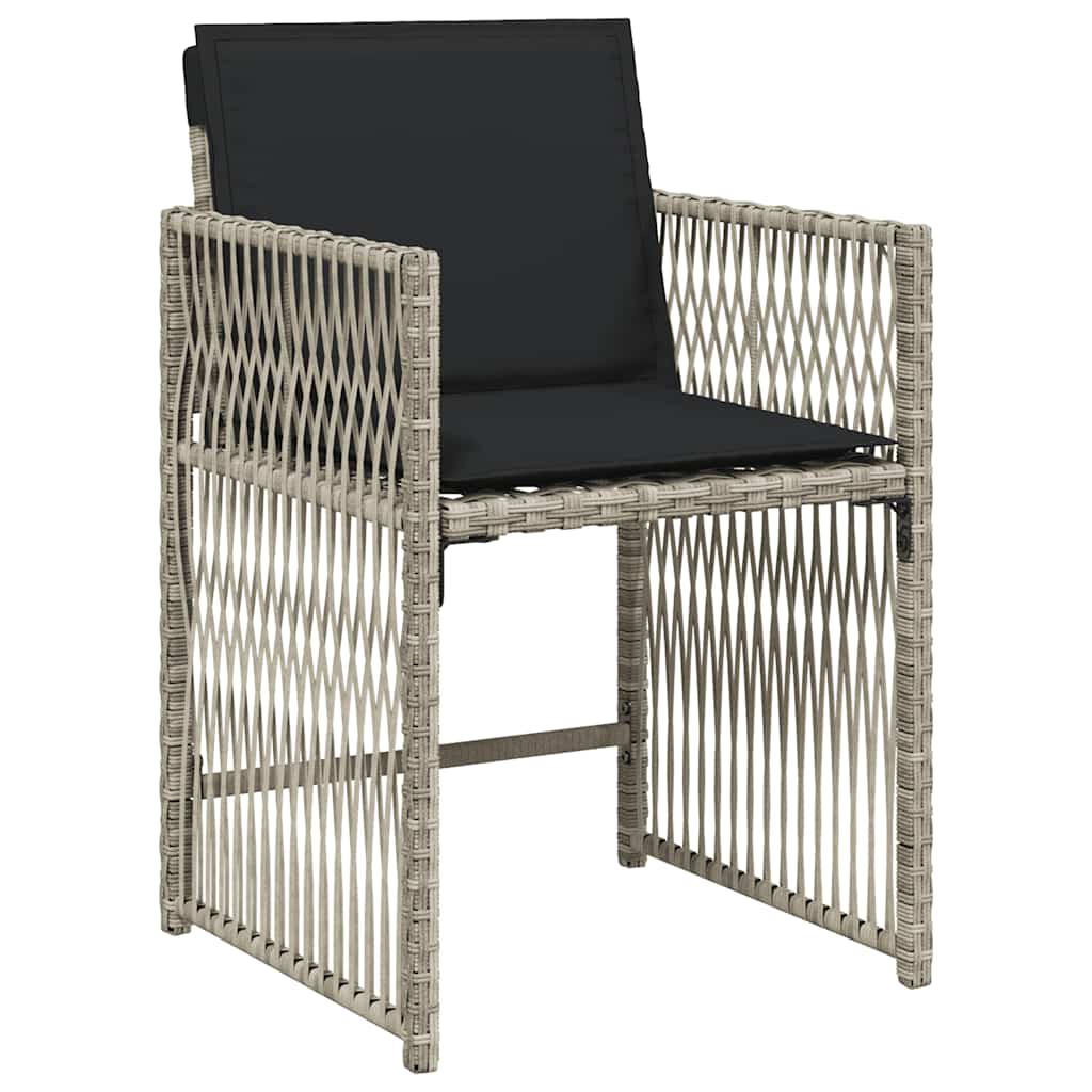 13 részes szürke polyrattan kerti étkezőgarnitúra párnákkal