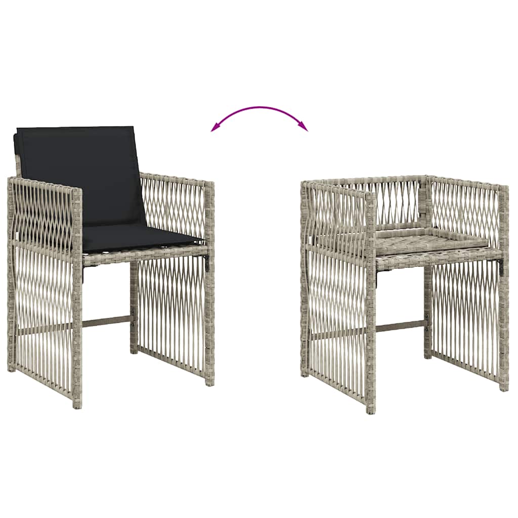 13 részes szürke polyrattan kerti étkezőgarnitúra párnákkal