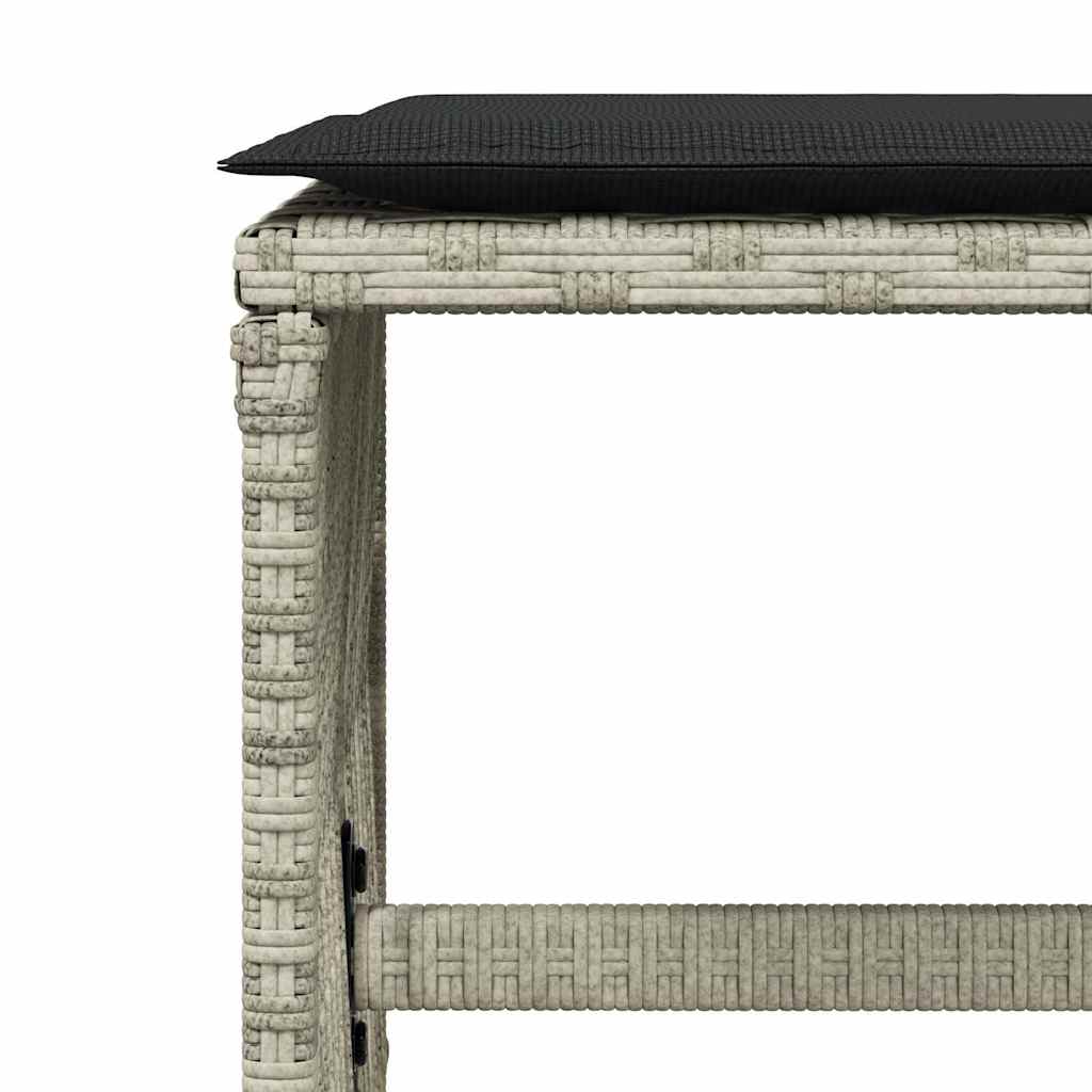 13 részes szürke polyrattan kerti étkezőgarnitúra párnákkal