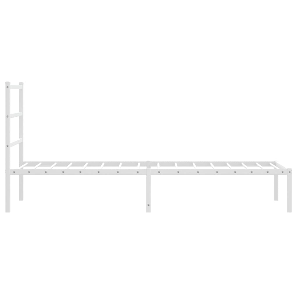 fehér fém ágykeret fejtámlával 80x200 cm