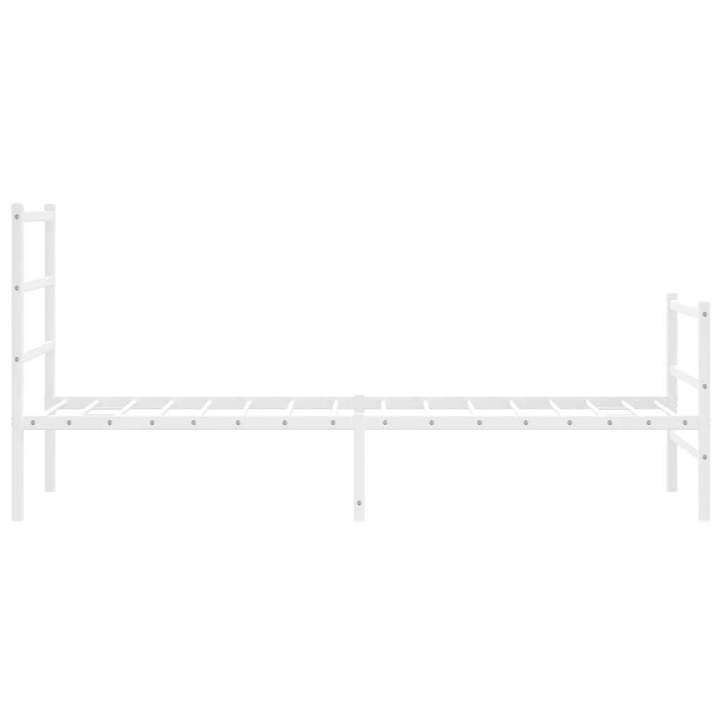 fehér fém ágykeret fej- és lábtámlával 80 x 200 cm