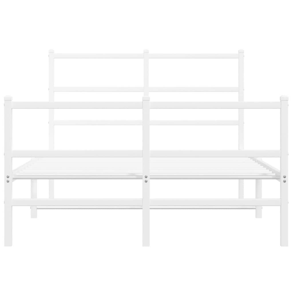 fehér fém ágykeret fej- és lábtámlával 120 x 200 cm