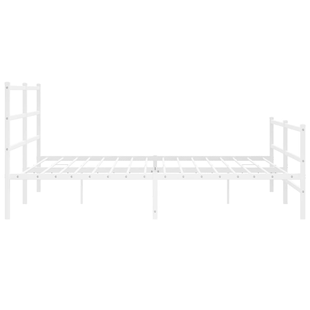 fehér fém ágykeret fej- és lábtámlával 200 x 200 cm
