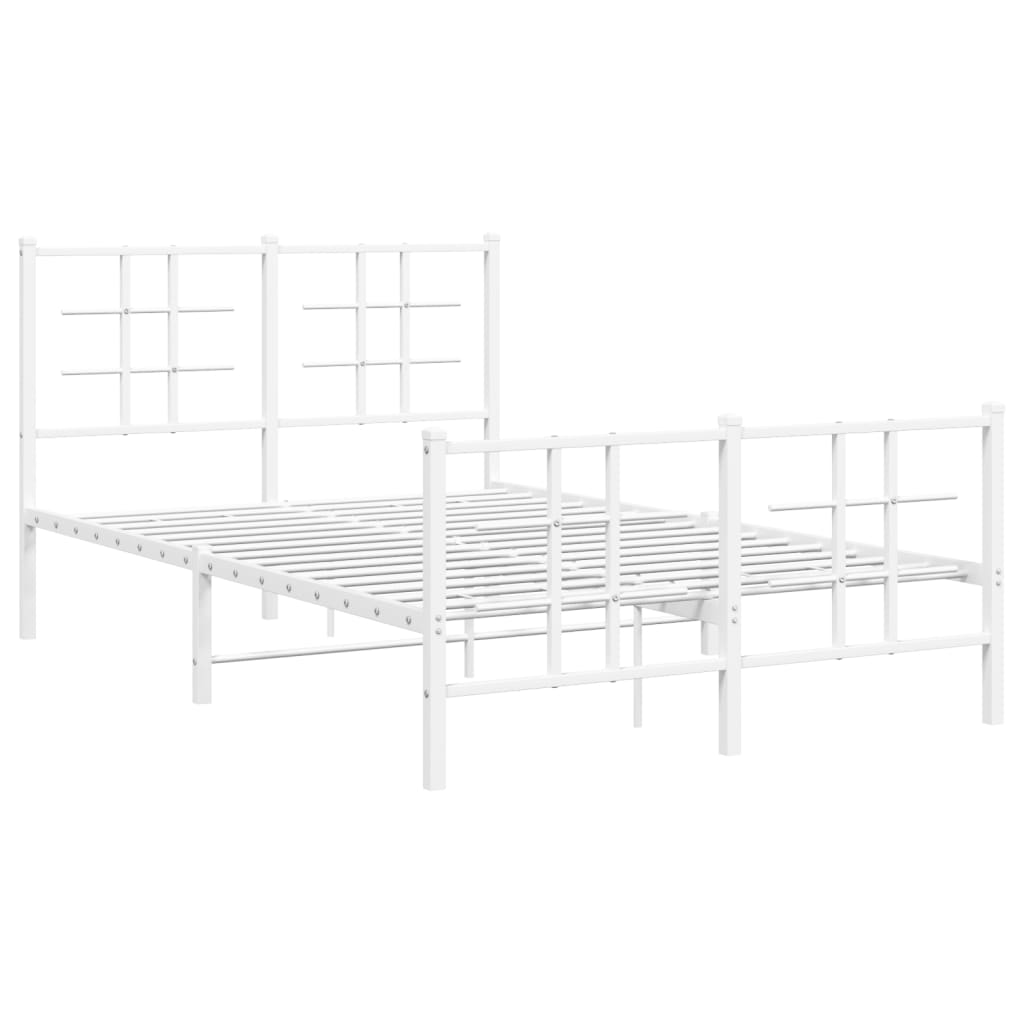 fehér fém ágykeret fej- és lábtámlával 120x200 cm