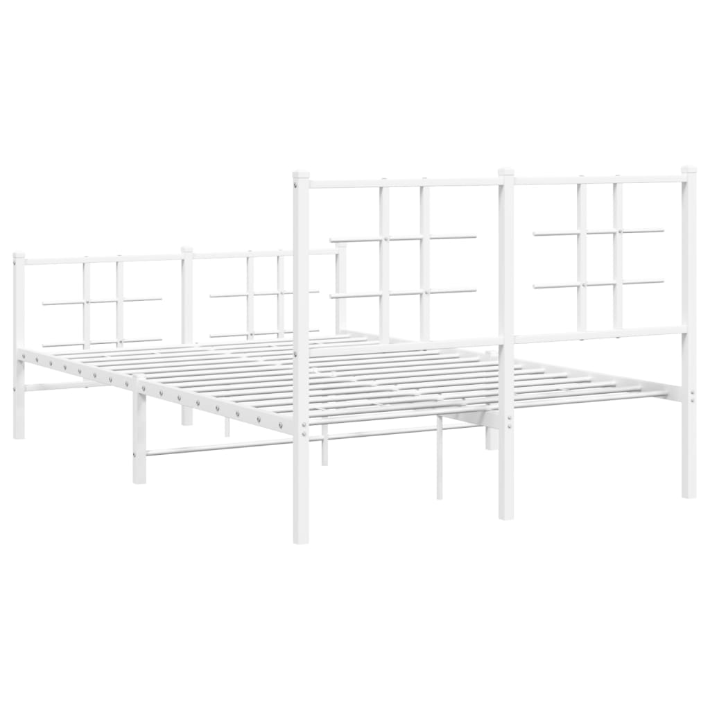 fehér fém ágykeret fej- és lábtámlával 120x200 cm