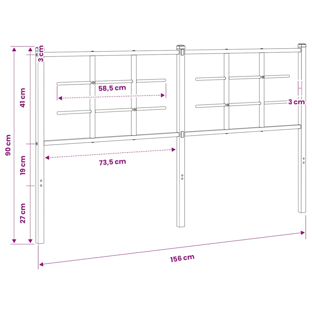 fehér fém csere fejtámla 150 cm