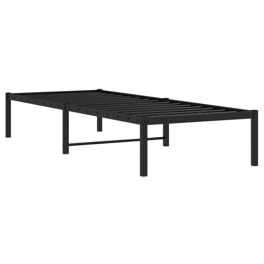 fekete fém ágykeret 80 x 200 cm