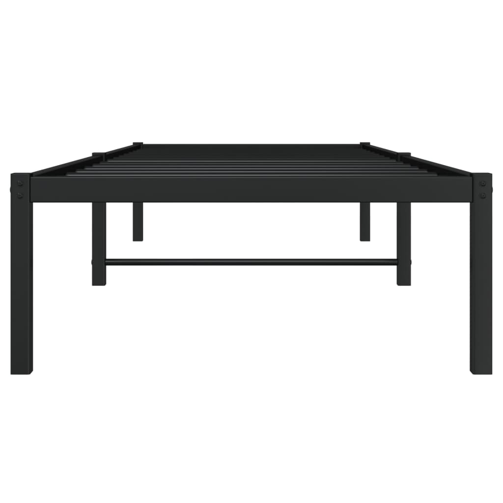 fekete fém ágykeret 80 x 200 cm