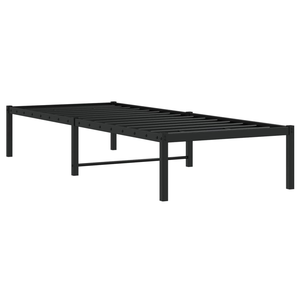 fekete fém ágykeret 80 x 200 cm