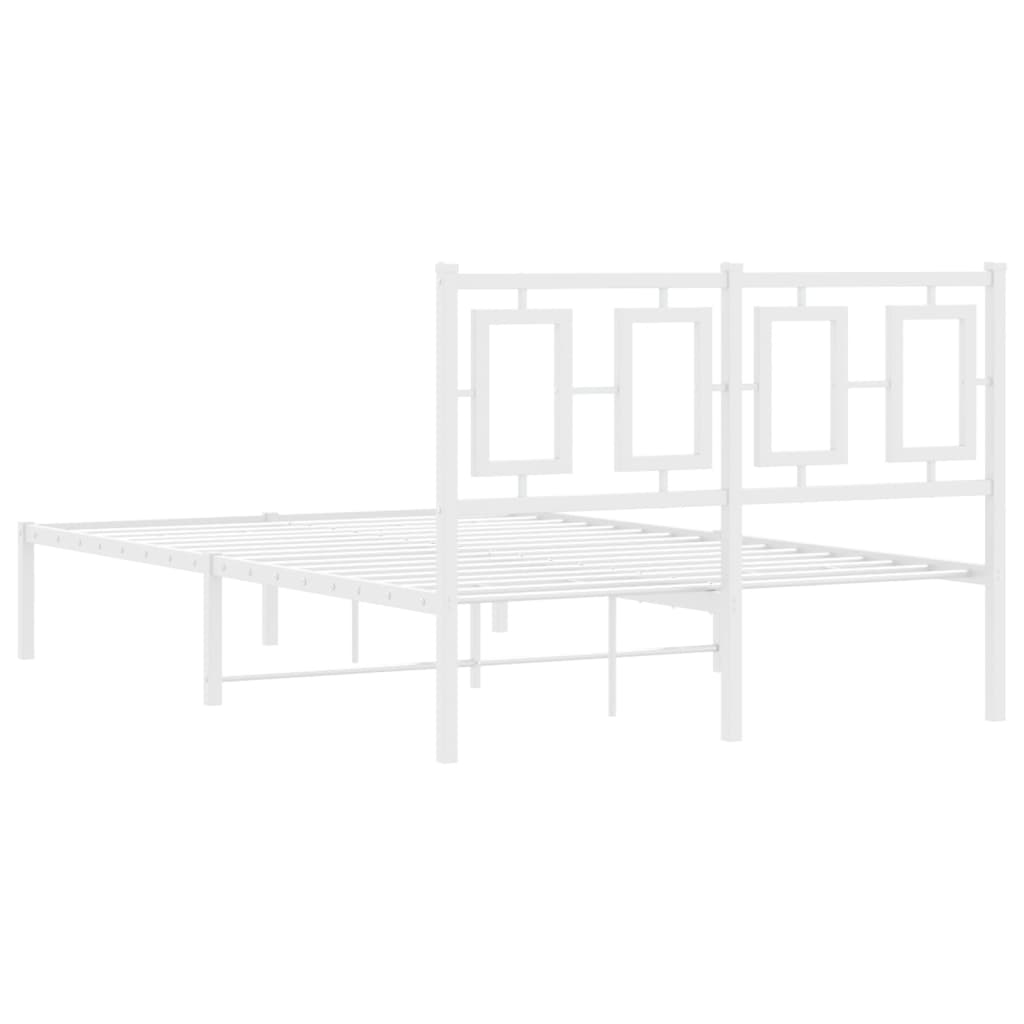 fehér fém ágykeret fejtámlával 120 x 200 cm