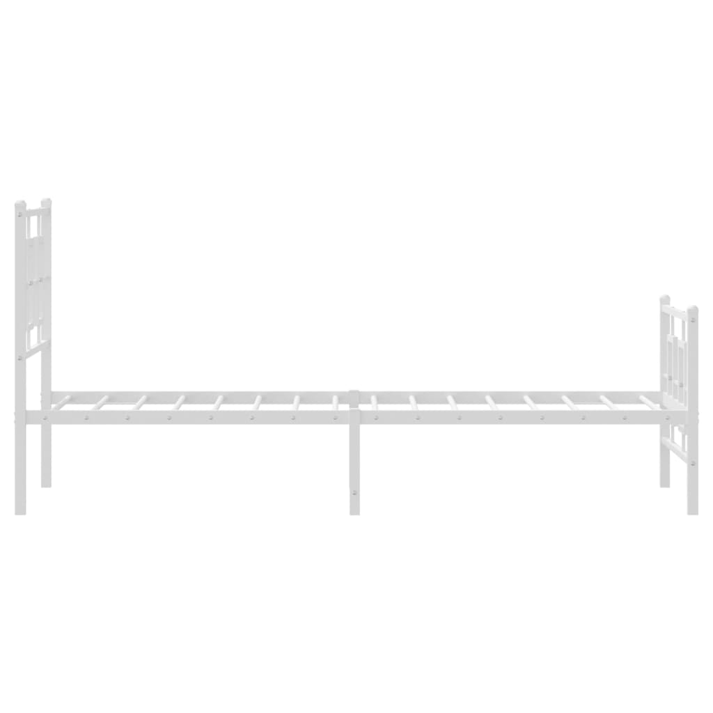 fehér fém ágykeret fej- és lábtámlával 80x200 cm