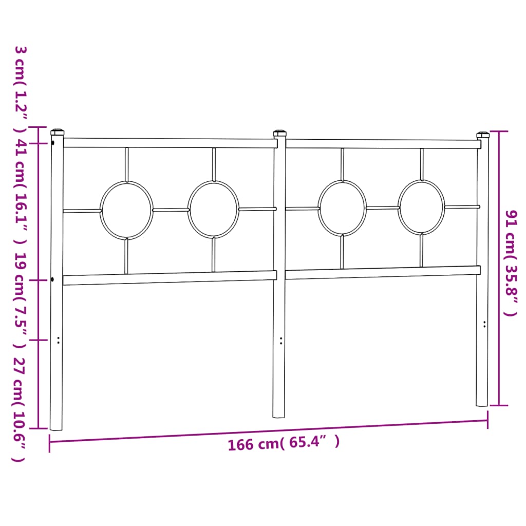 fekete fém csere fejtámla 160 cm