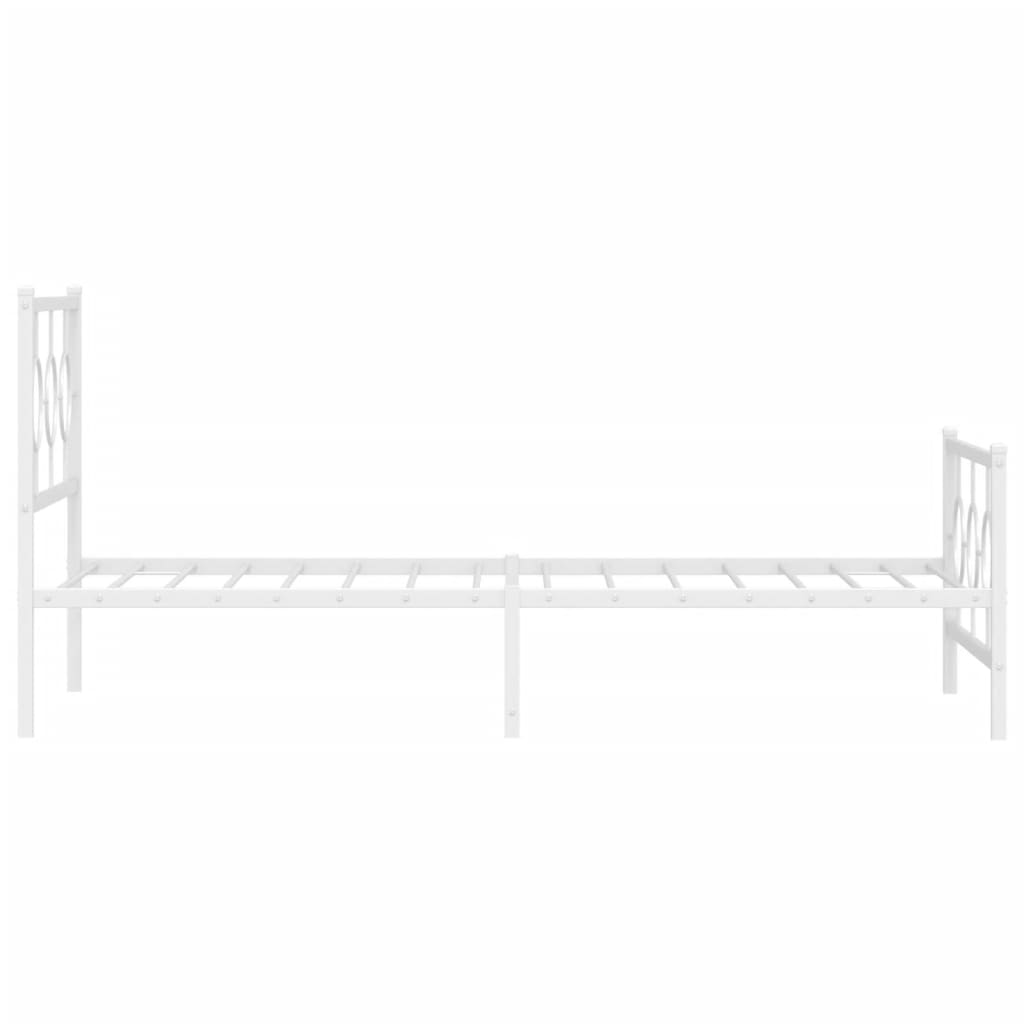 fehér fém ágykeret fej- és lábtámlával 100x200 cm