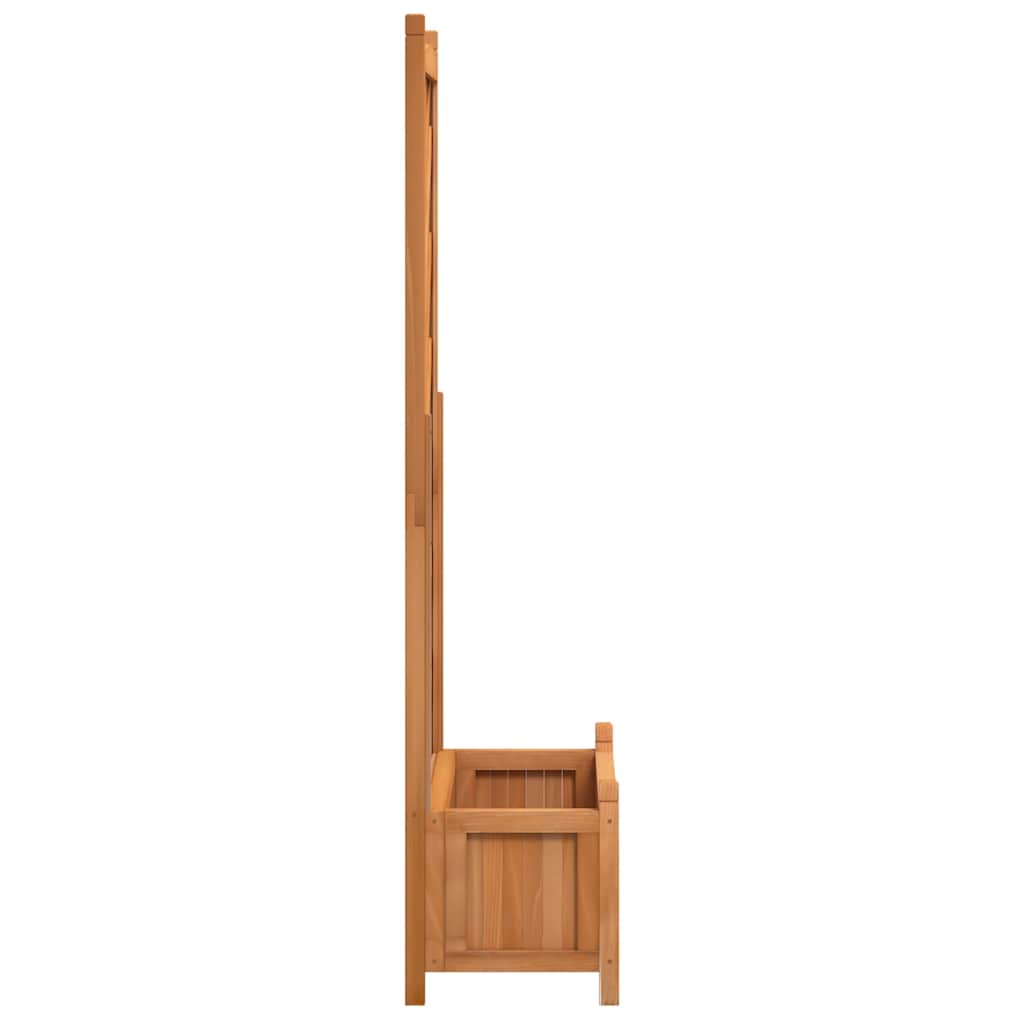 barna tömör fenyőfa virágláda ráccsal 75 x 35 x 150 cm